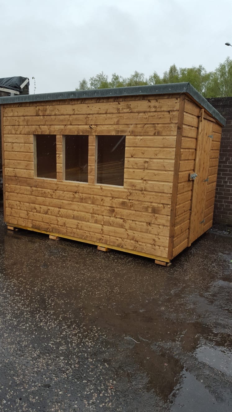 Insulated composite-clad garden office with double doors completed in Corstorphine Edinburgh